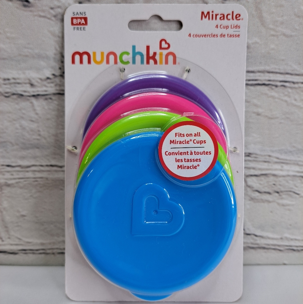 'MUNCHKIN' 'MIRACLE' SIPPY CUP LIDS 4~PIECE SET